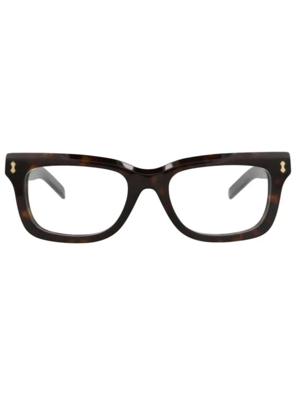 New Gucci Women's Eyeglasses Square Rectangle Recycled Acetate Frame Havana